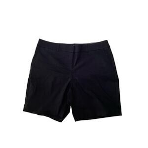 Van Heusen Super Stretch Bermuda Short Women's 12 Black Slash Pocket Flat Front